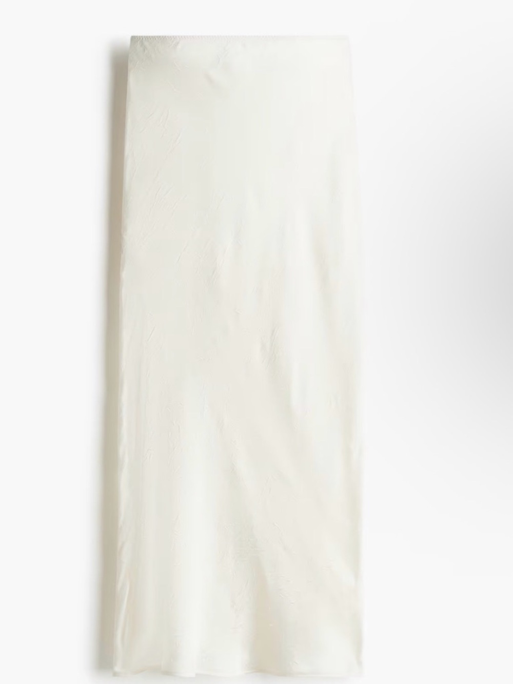 H&M CREAM CRINKLED SATIN MAXI SKIRT